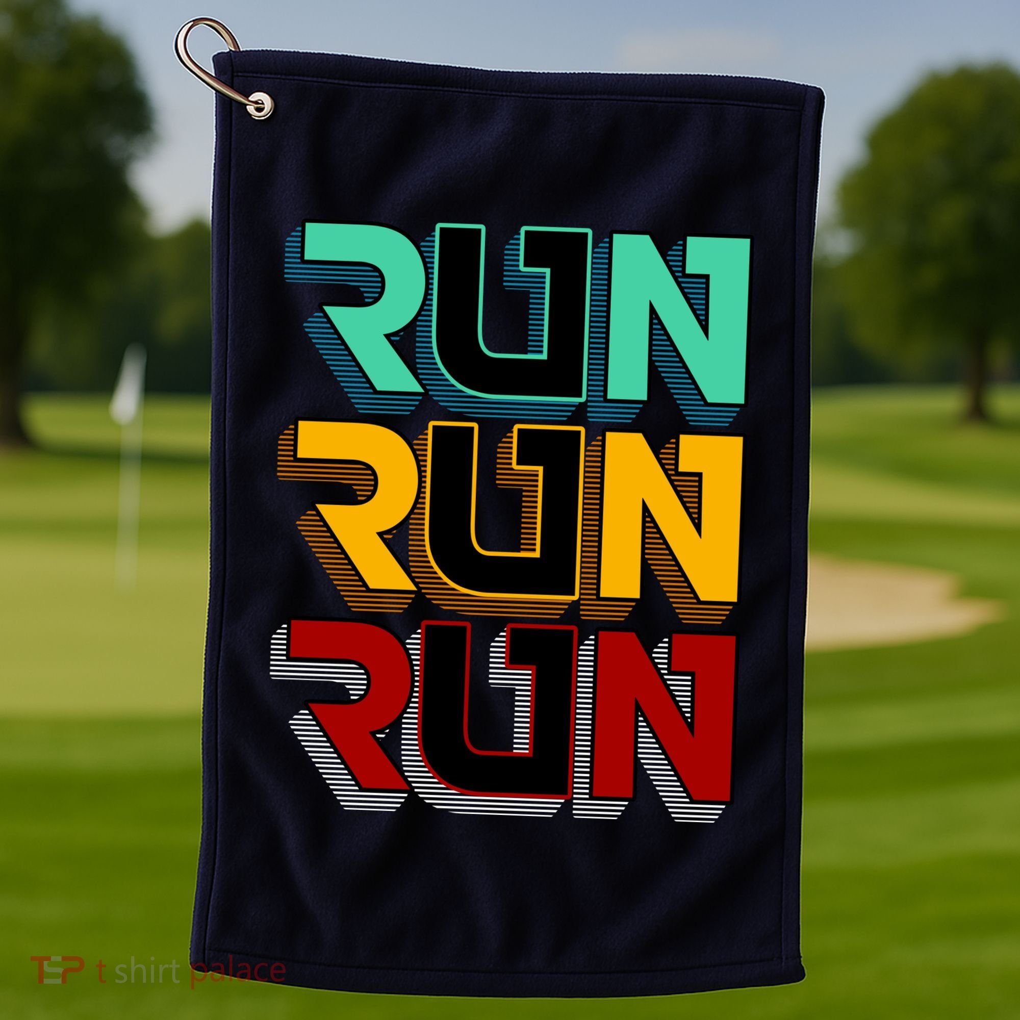 Run Run Run Retro Golf Towel