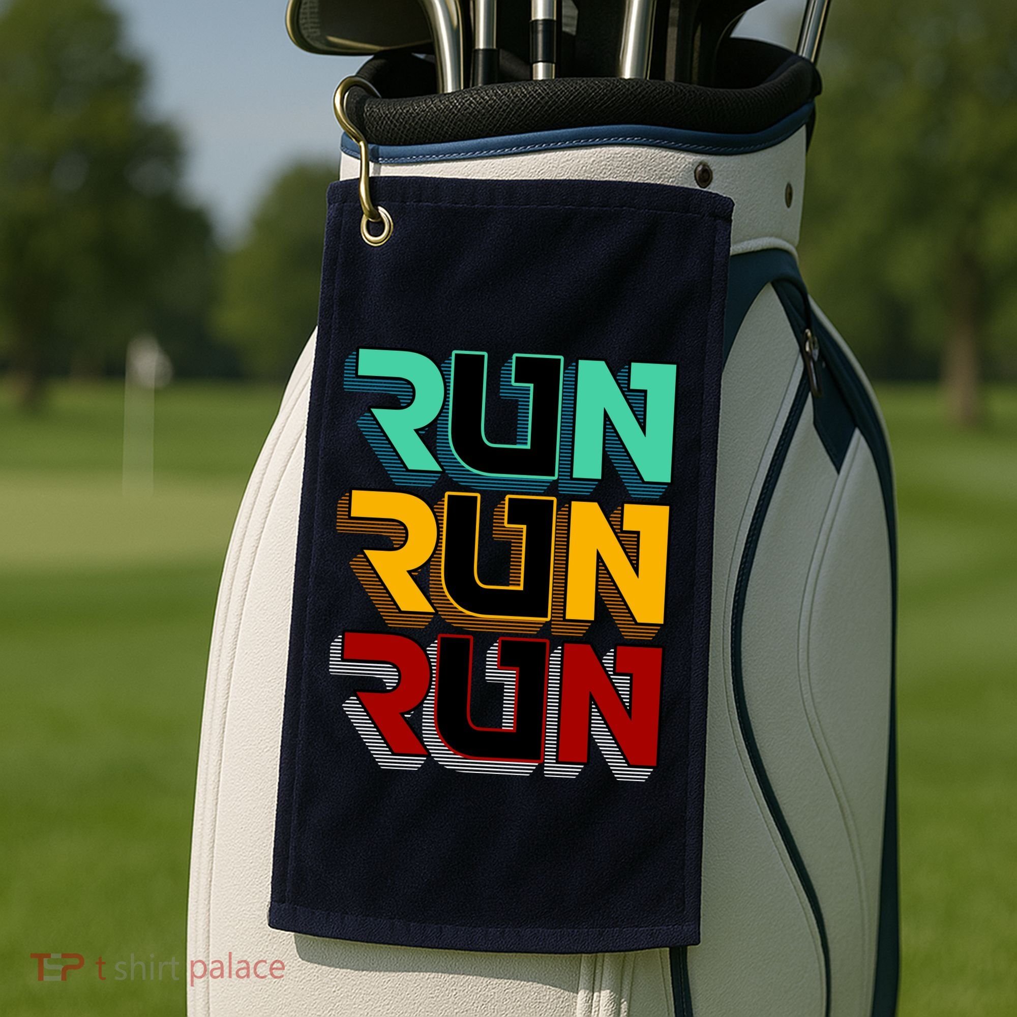 Run Run Run Retro Golf Towel