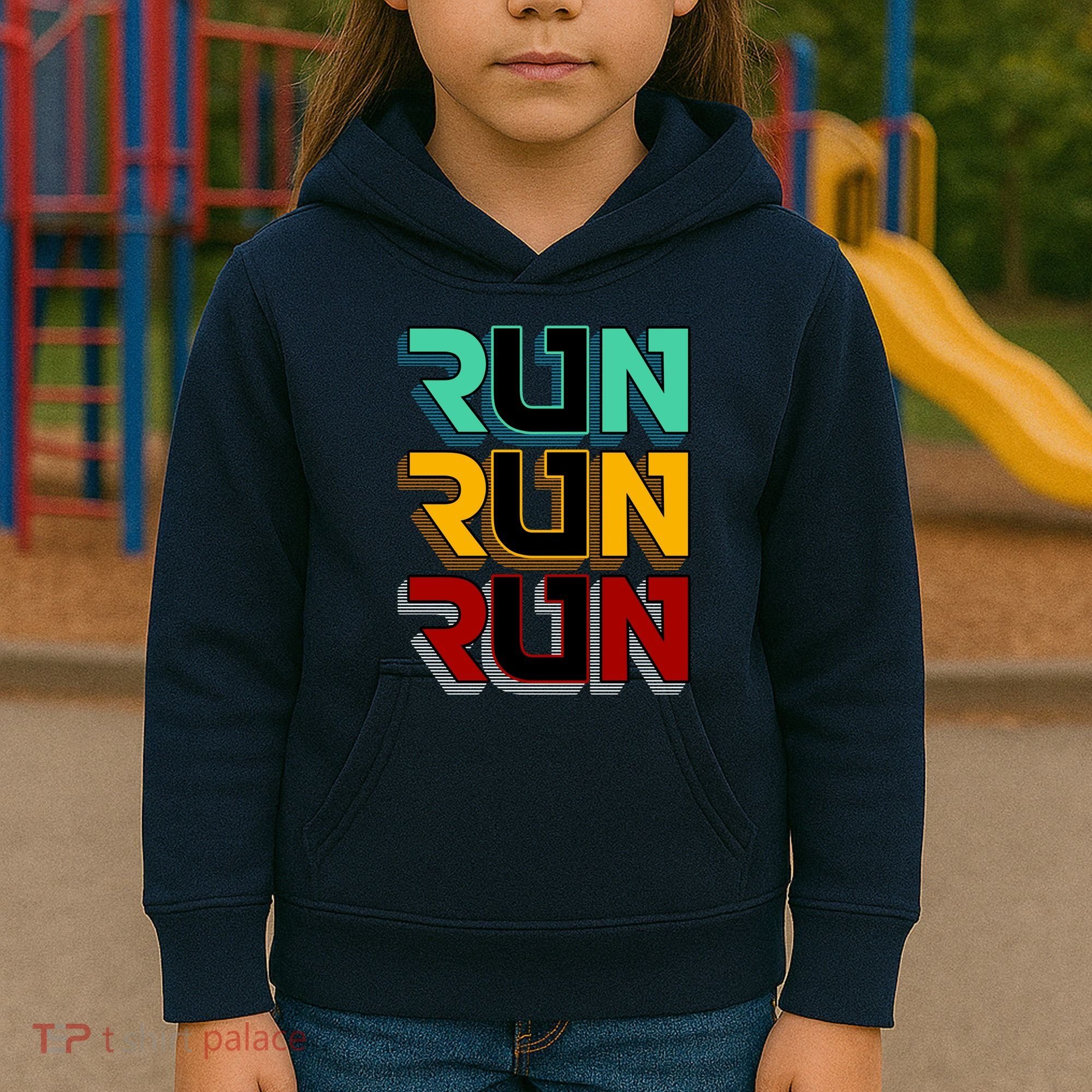 Run Run Run Retro Kids Hoodie