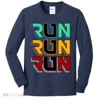 Run Run Run Retro Kids Long Sleeve Shirt thumb 0