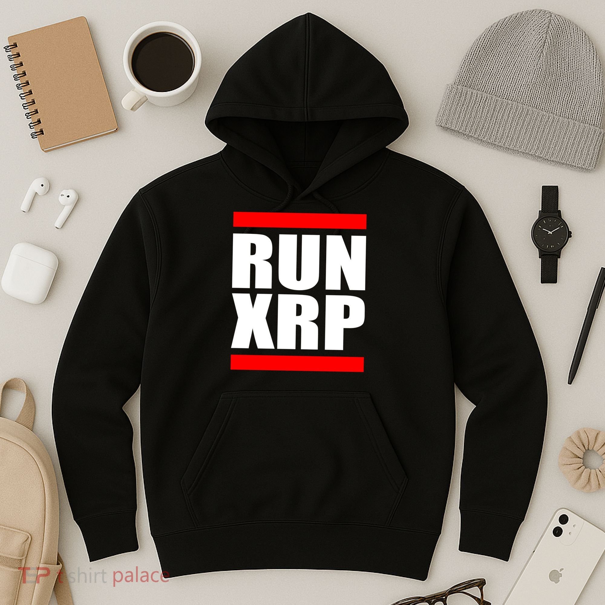 Run XRP Ripple Crypto Currency To the Moon Hoodie