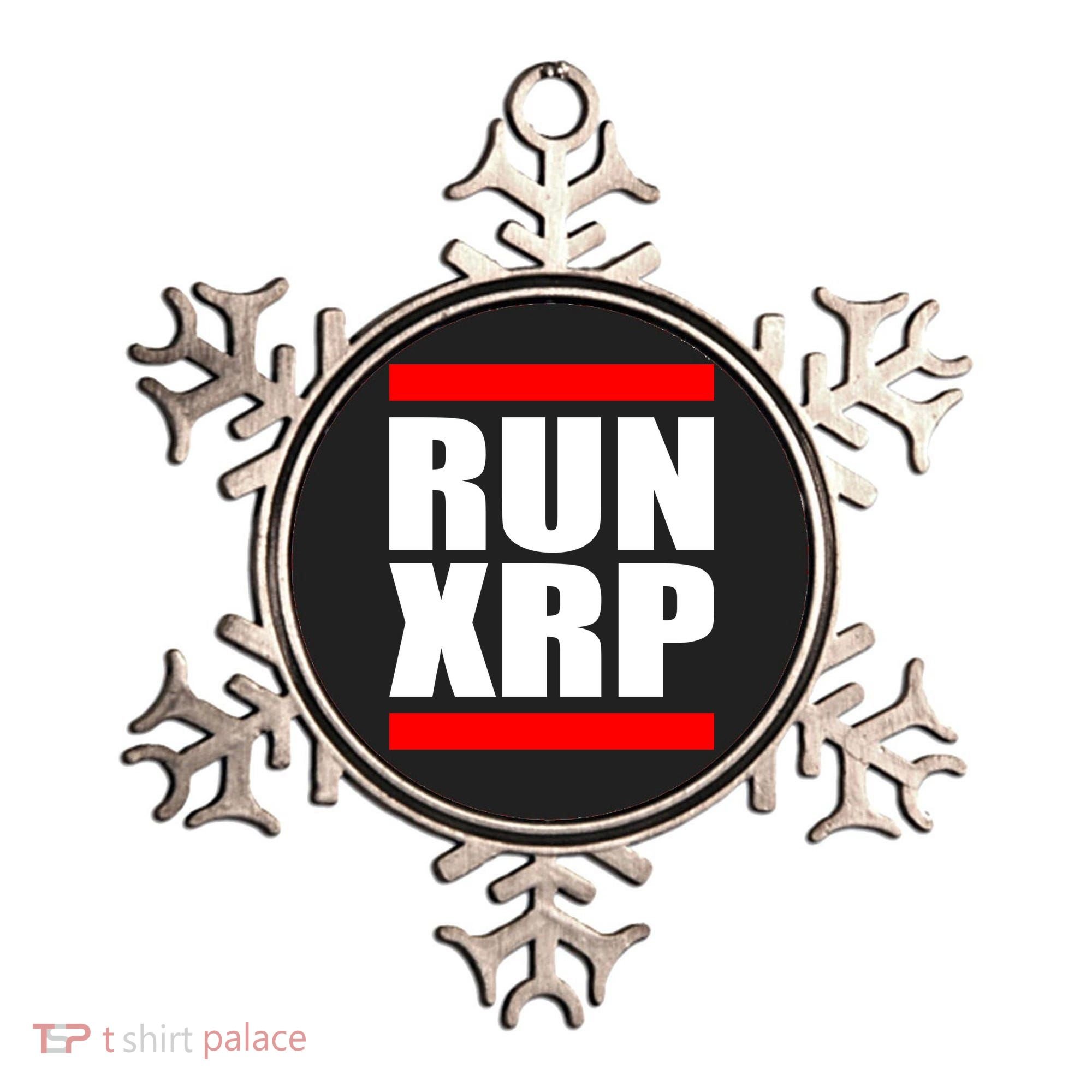 Run XRP Ripple Crypto Currency To the Moon Ornament