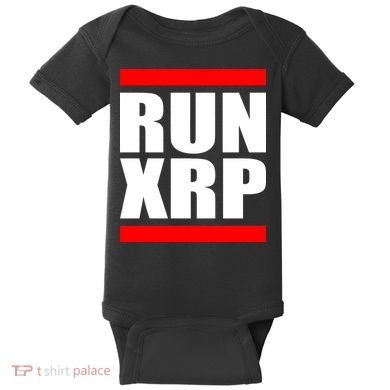 Run XRP Ripple Crypto Currency To the Moon Baby Bodysuit