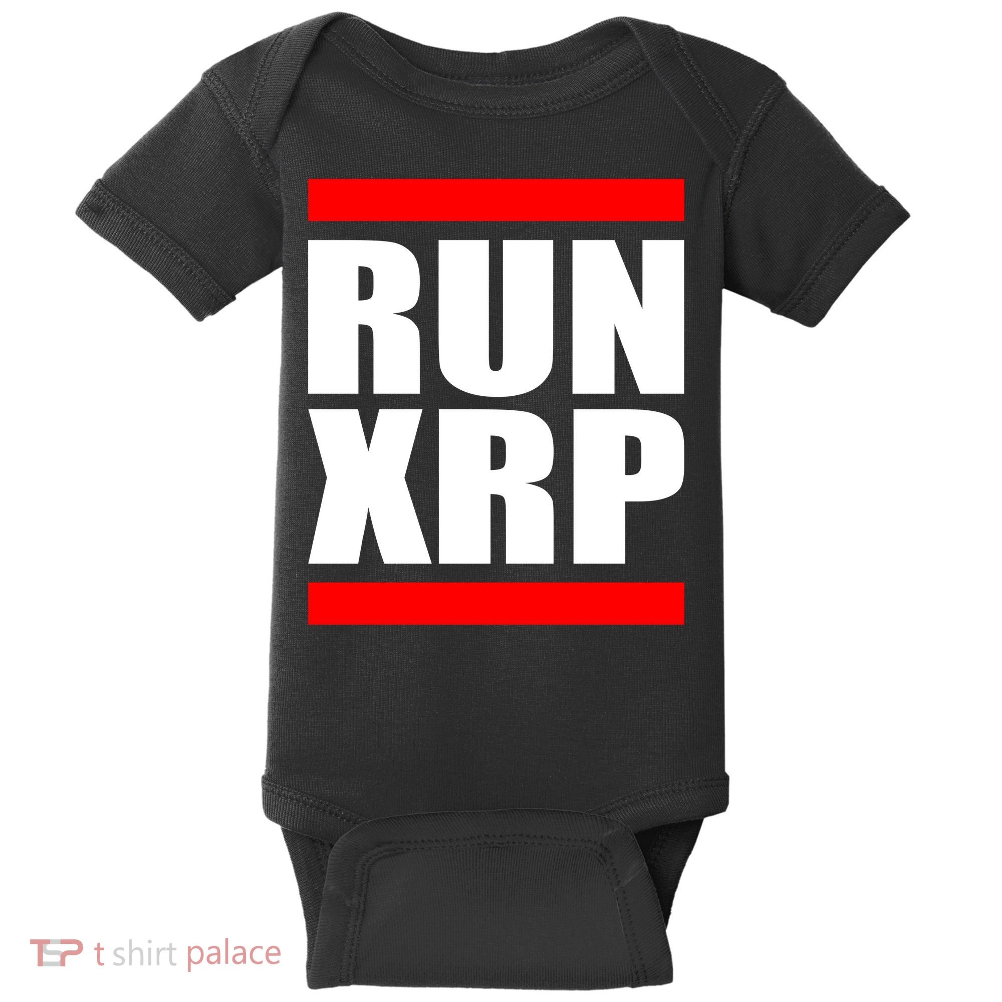 Run XRP Ripple Crypto Currency To the Moon Baby Bodysuit