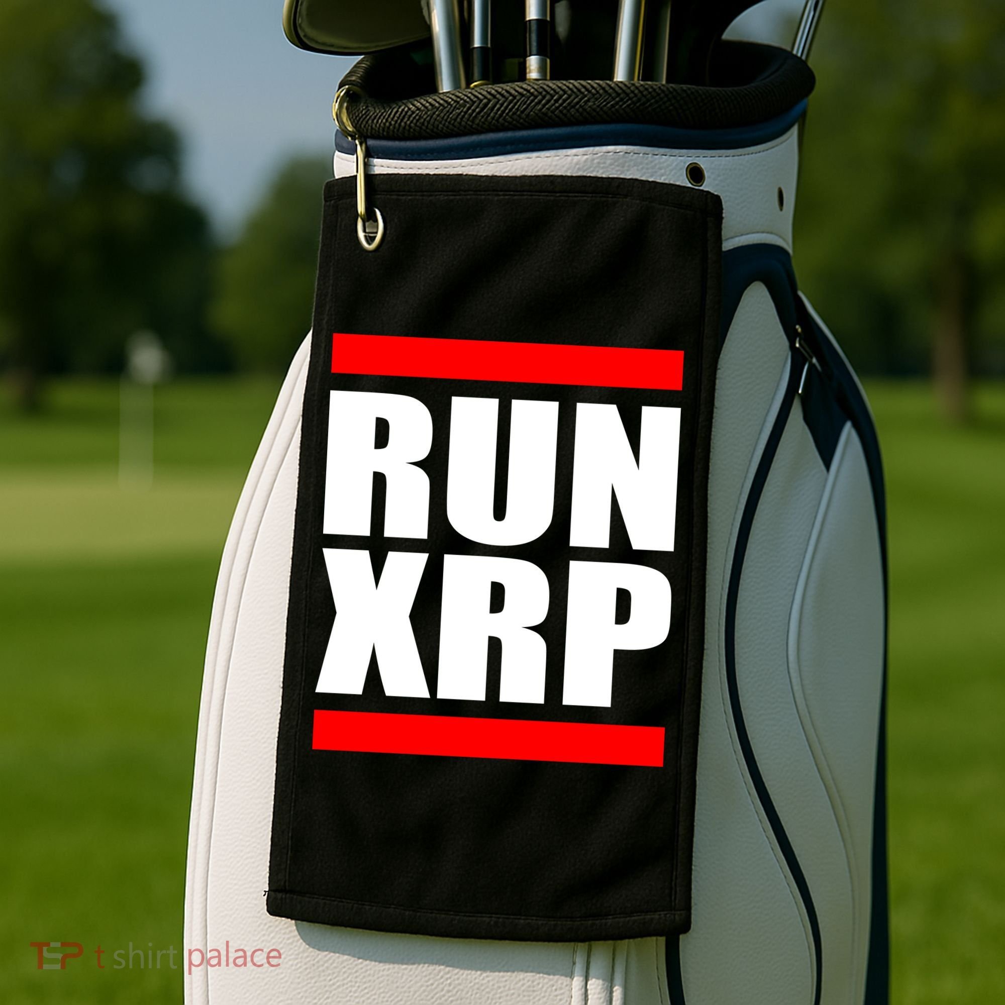 Run XRP Ripple Crypto Currency To the Moon Golf Towel