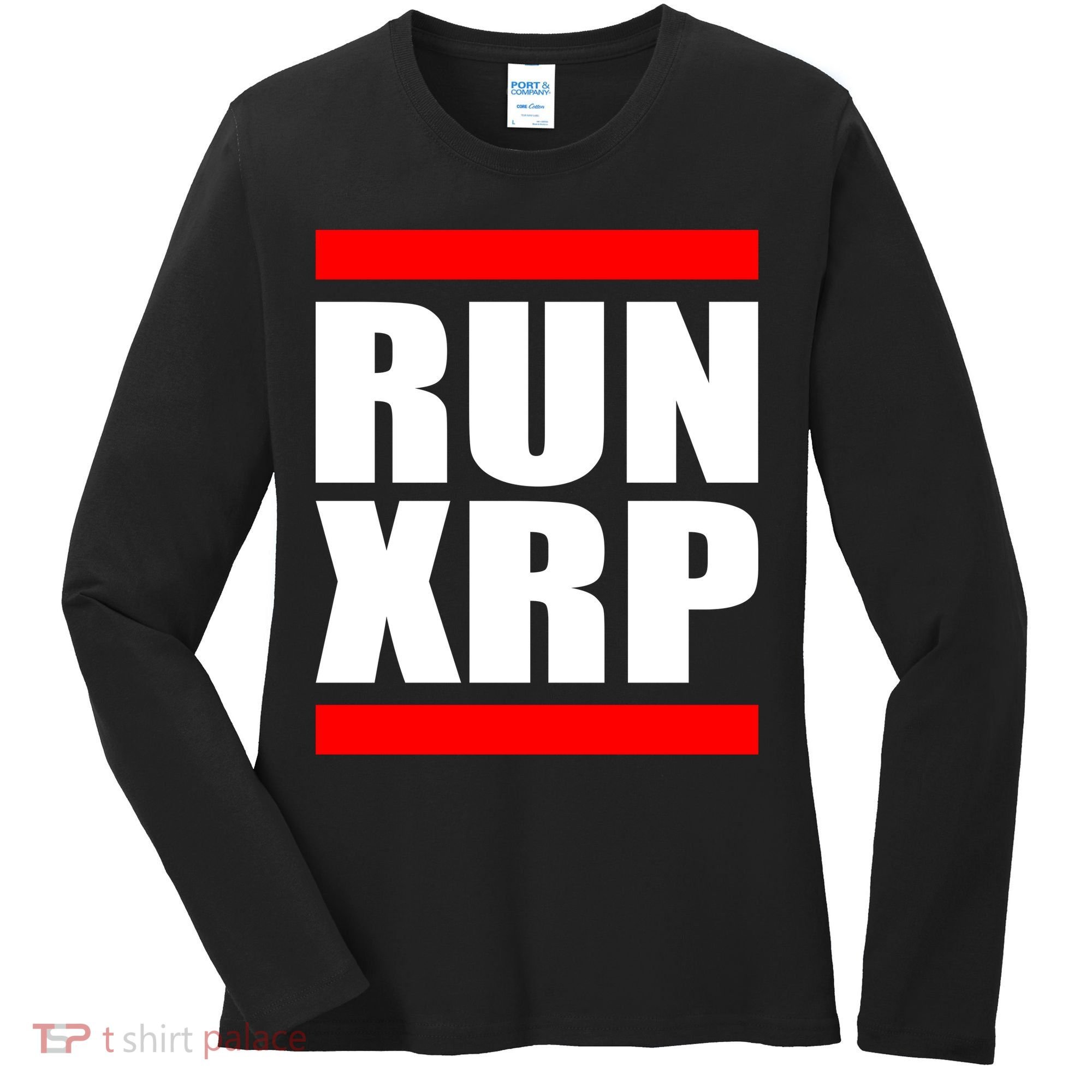 Run XRP Ripple Crypto Currency To the Moon Women's Long Sleeve Shirt
