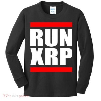 Run XRP Ripple Crypto Currency To the Moon Kids Long Sleeve Shirt