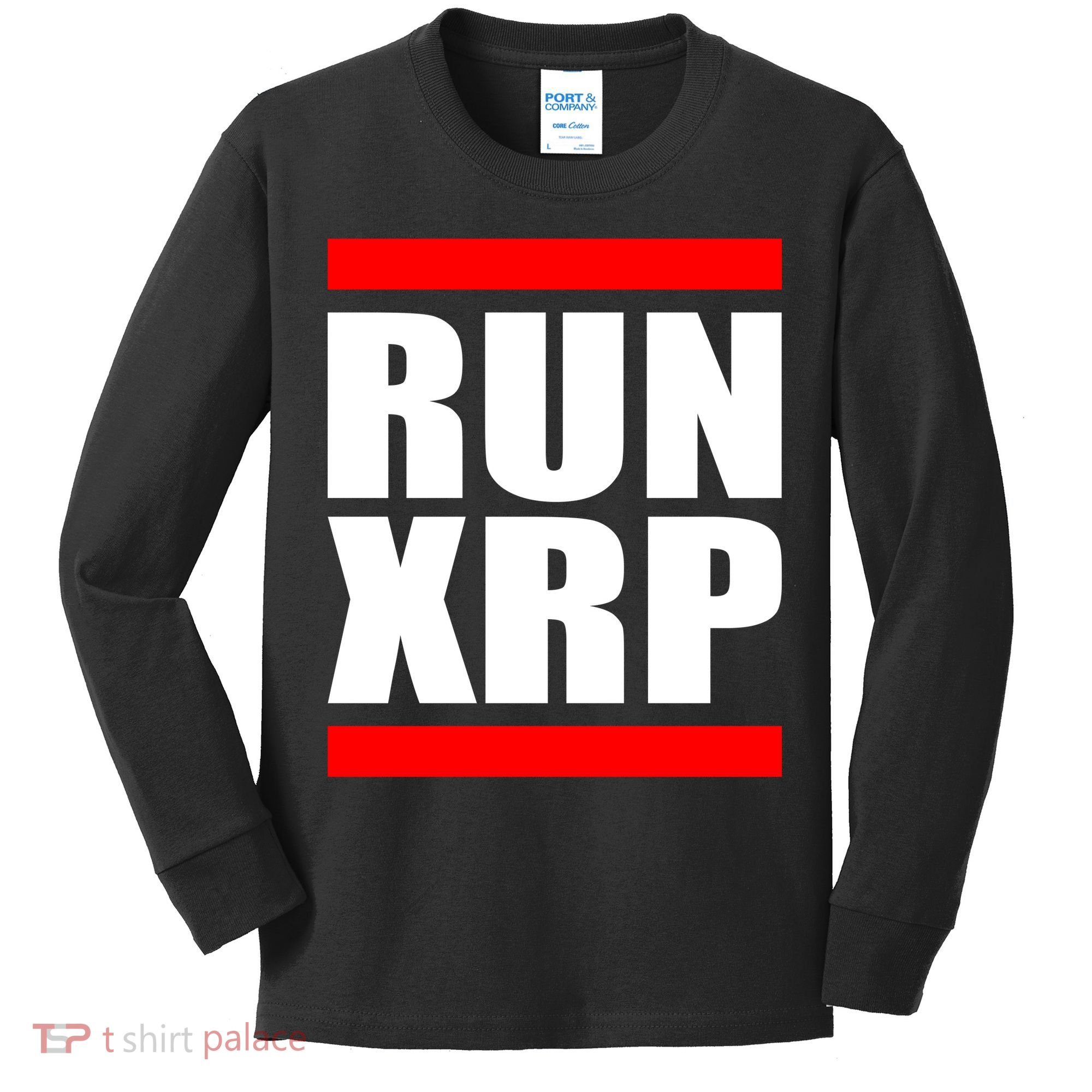 Run XRP Ripple Crypto Currency To the Moon Kids Long Sleeve Shirt