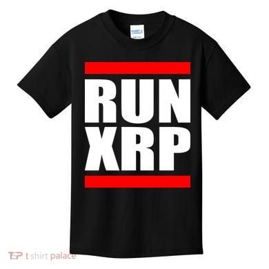 Run XRP Ripple Crypto Currency To the Moon Kids T-Shirt