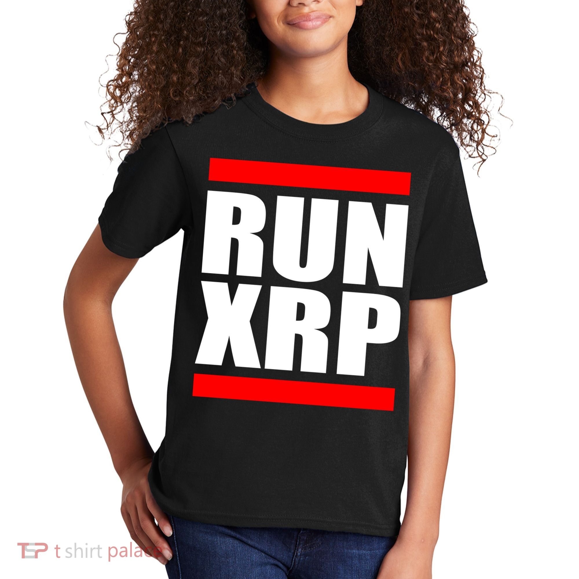 Run XRP Ripple Crypto Currency To the Moon Kids T-Shirt