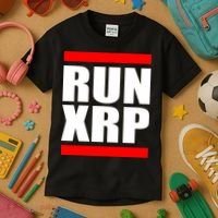 Run XRP Ripple Crypto Currency To the Moon Kids T-Shirt thumb 3