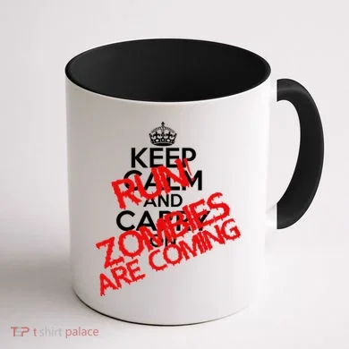 Run! Zombies Are Coming Coffee Mug back