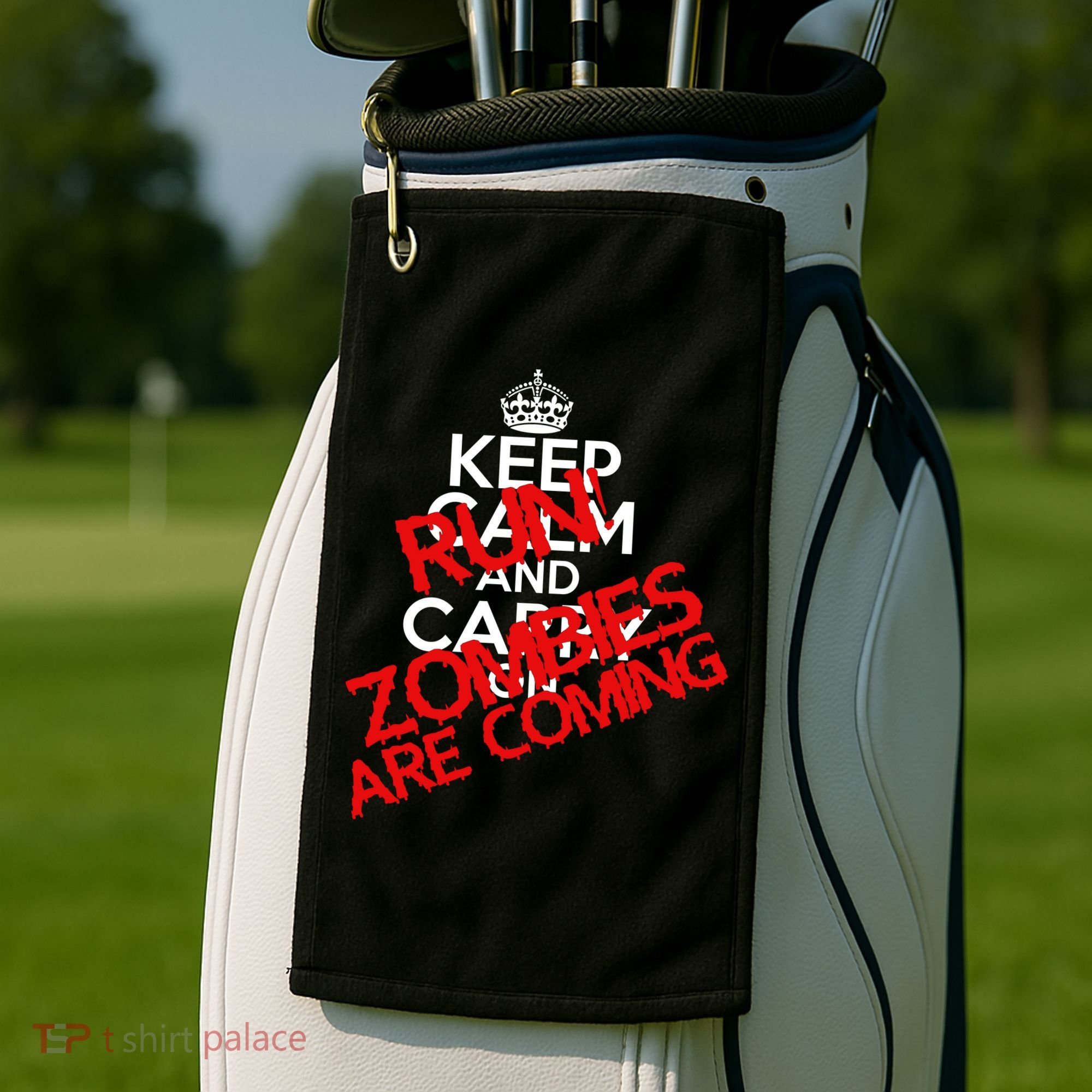 Run! Zombies Are Coming Golf Towel