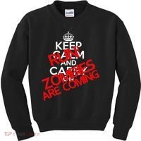 Run! Zombies Are Coming Kids Sweatshirt thumb 0