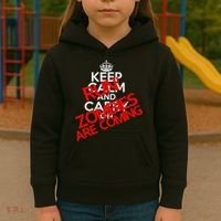Run! Zombies Are Coming Kids Hoodie thumb 3