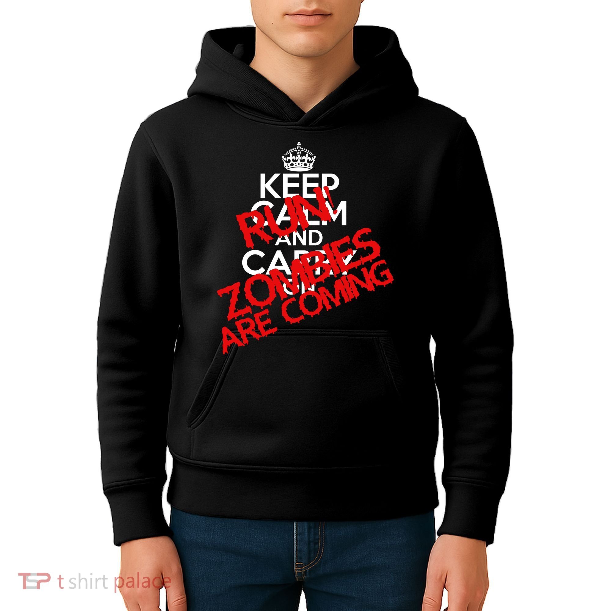 Run! Zombies Are Coming Kids Hoodie