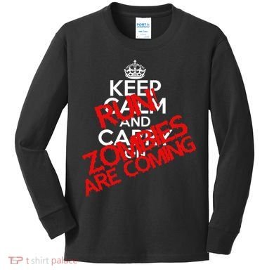 Run! Zombies Are Coming Kids Long Sleeve Shirt