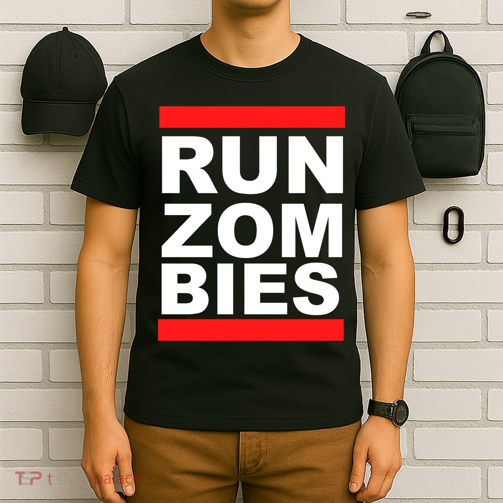 Run Zombies Retro T-Shirt