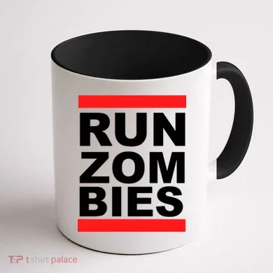 Run Zombies Retro Coffee Mug back
