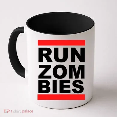 Run Zombies Retro Coffee Mug
