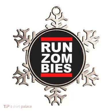 Run Zombies Retro Ornament