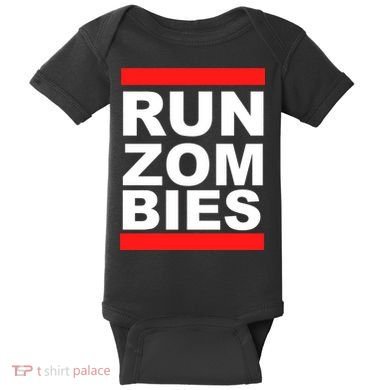 Run Zombies Retro Baby Bodysuit