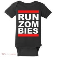 Run Zombies Retro Baby Bodysuit thumb 0