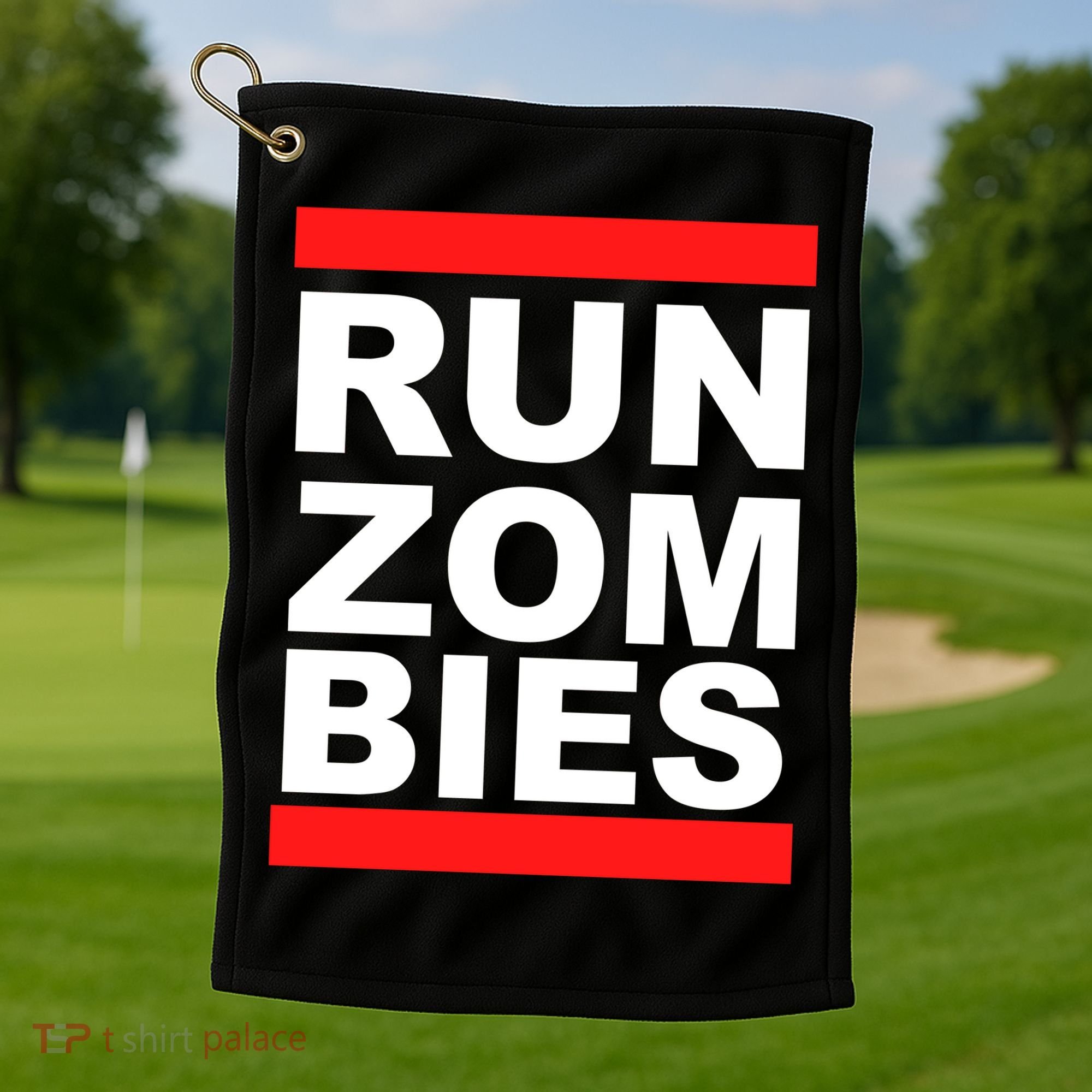 Run Zombies Retro Golf Towel