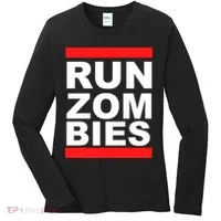 Run Zombies Retro Women's Long Sleeve Shirt thumb 0