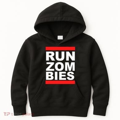 Run Zombies Retro Kids Hoodie