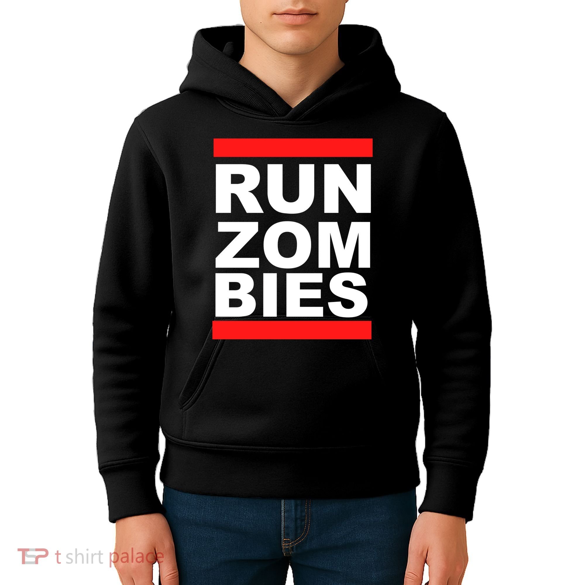 Run Zombies Retro Kids Hoodie