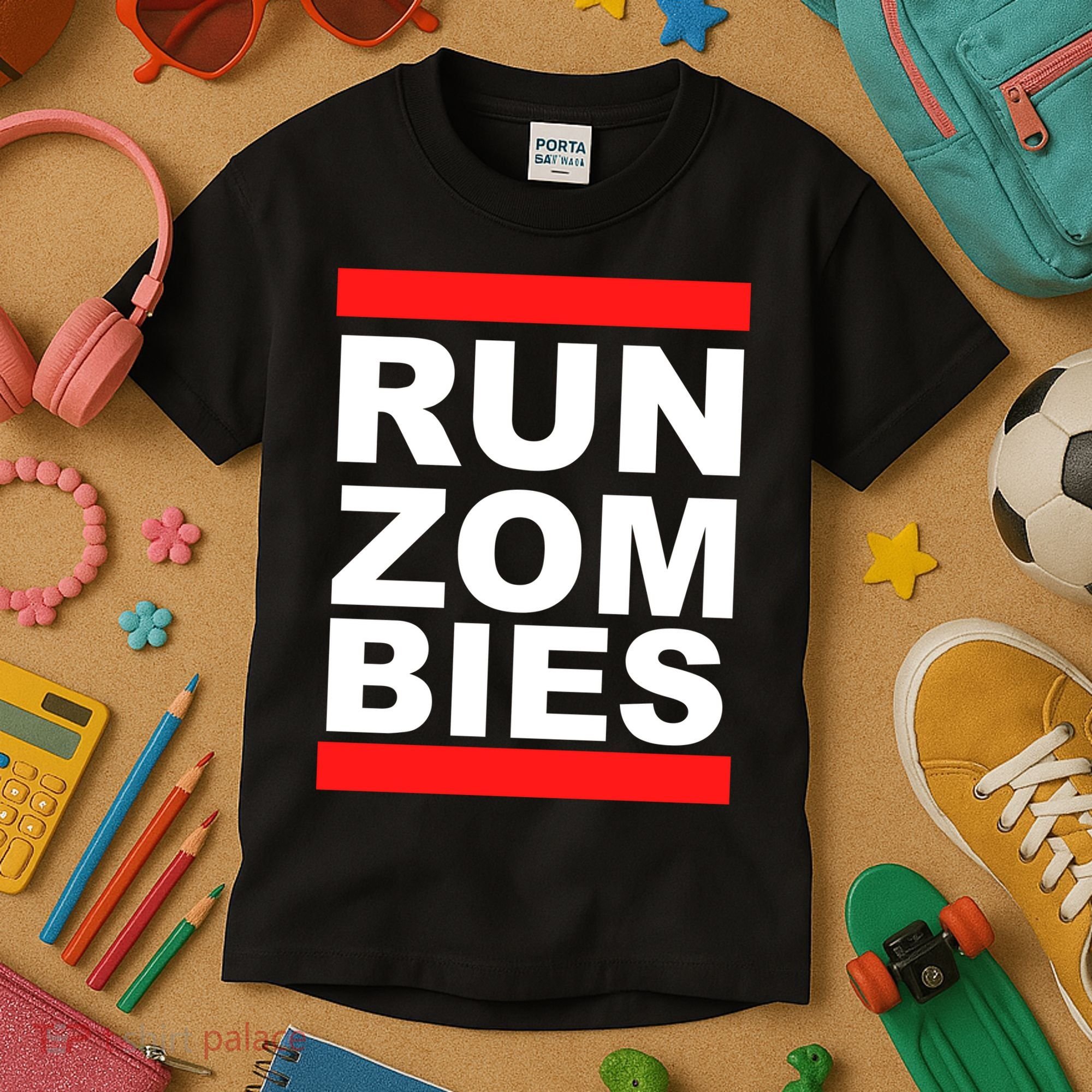 Run Zombies Retro Kids T-Shirt