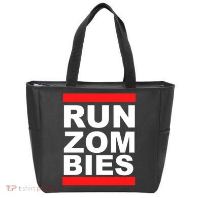 Run Zombies Retro Tote Bag