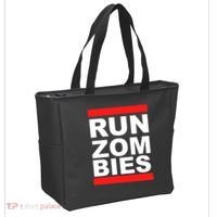 Run Zombies Retro Tote Bag thumb 2
