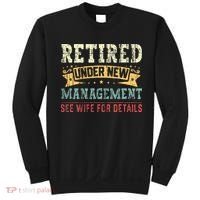 Retired Under New Management See Wife For Details Husband Sweatshirt thumb 0
