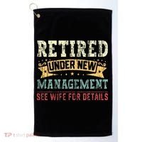 Retired Under New Management See Wife For Details Husband Golf Towel thumb 0