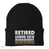 Retired Under New Management See Wife For Details Funny Husband Beanie thumb 0