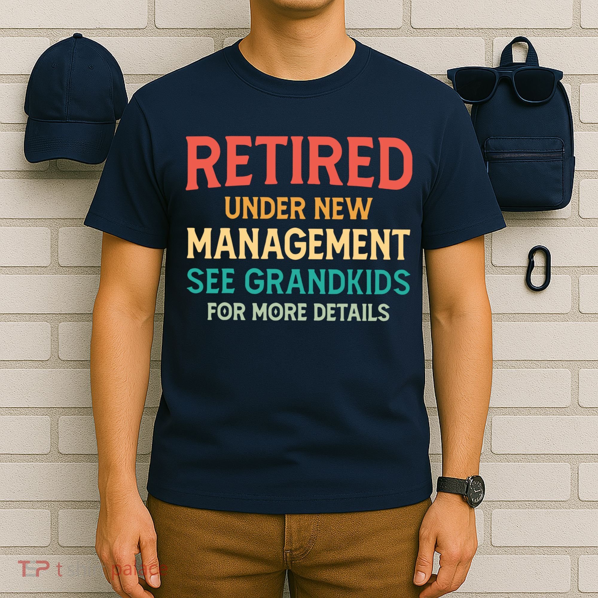 Retired Under New Management See Grandkids Vintage T-Shirt