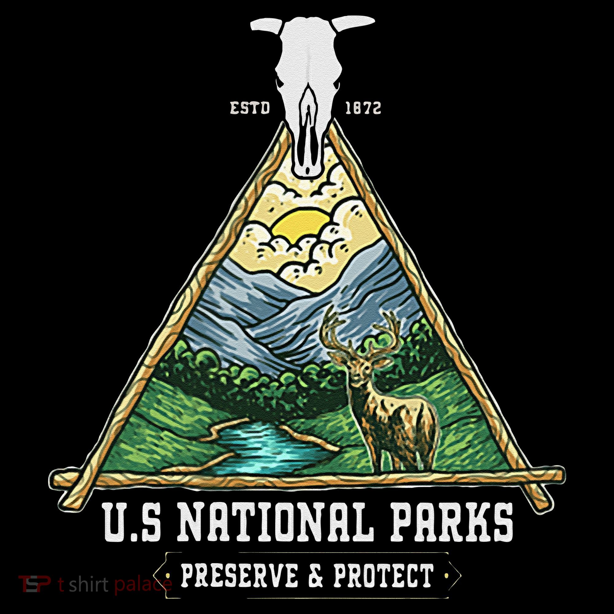 Retro US National Parks Preserve And Protect Outdoor Stripe Pom Pom Beanie