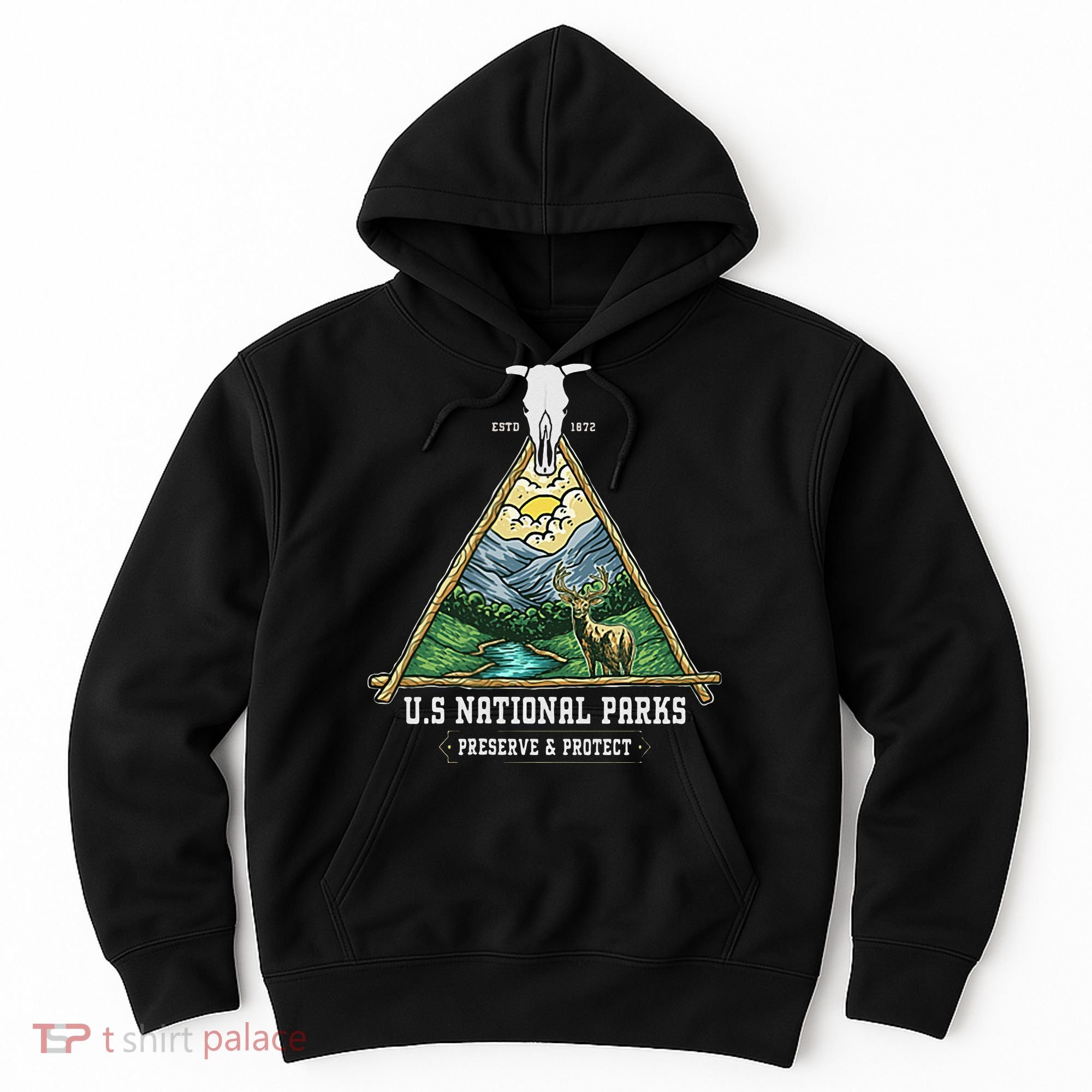 Retro US National Parks Preserve And Protect Outdoor Hoodie