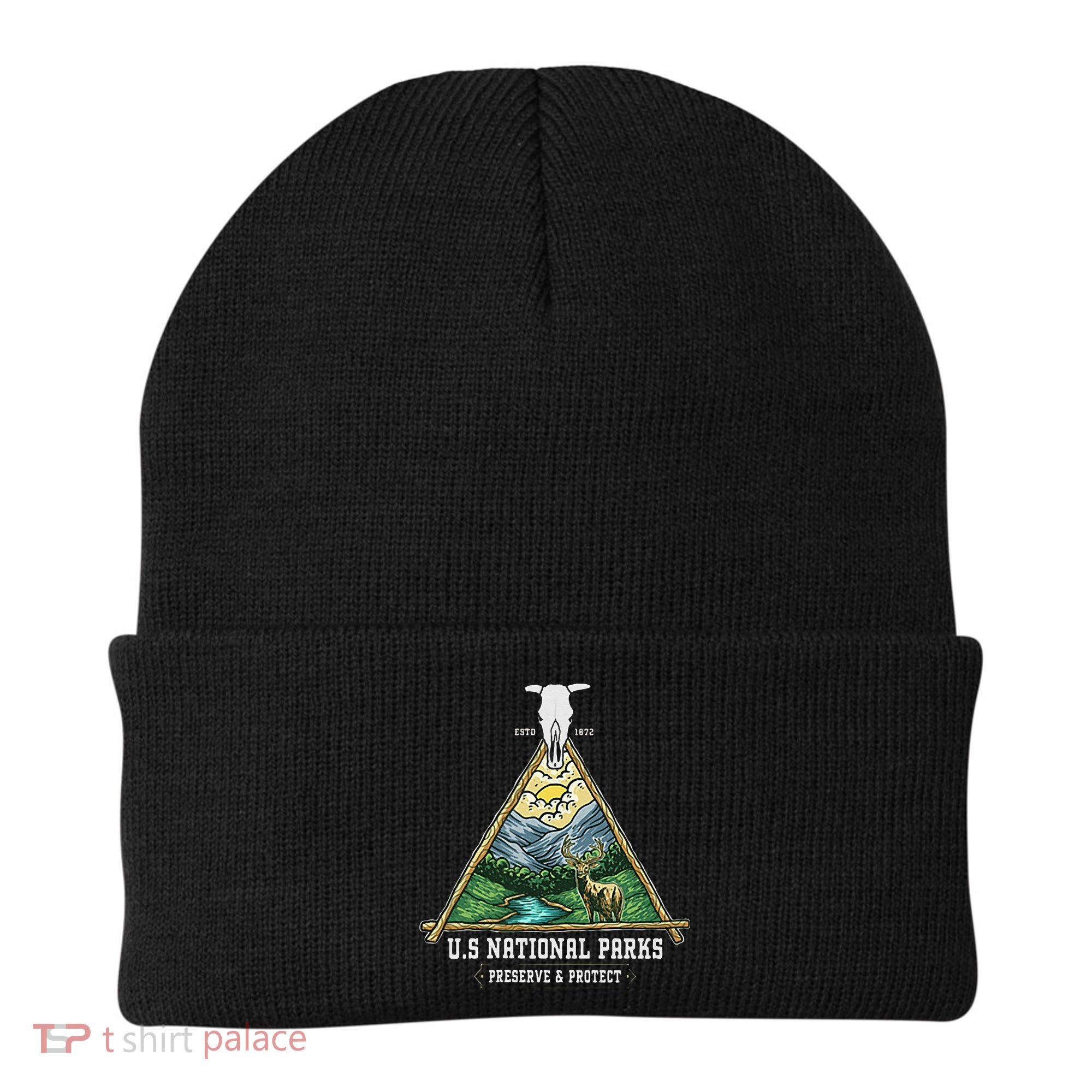 Retro US National Parks Preserve And Protect Outdoor Beanie