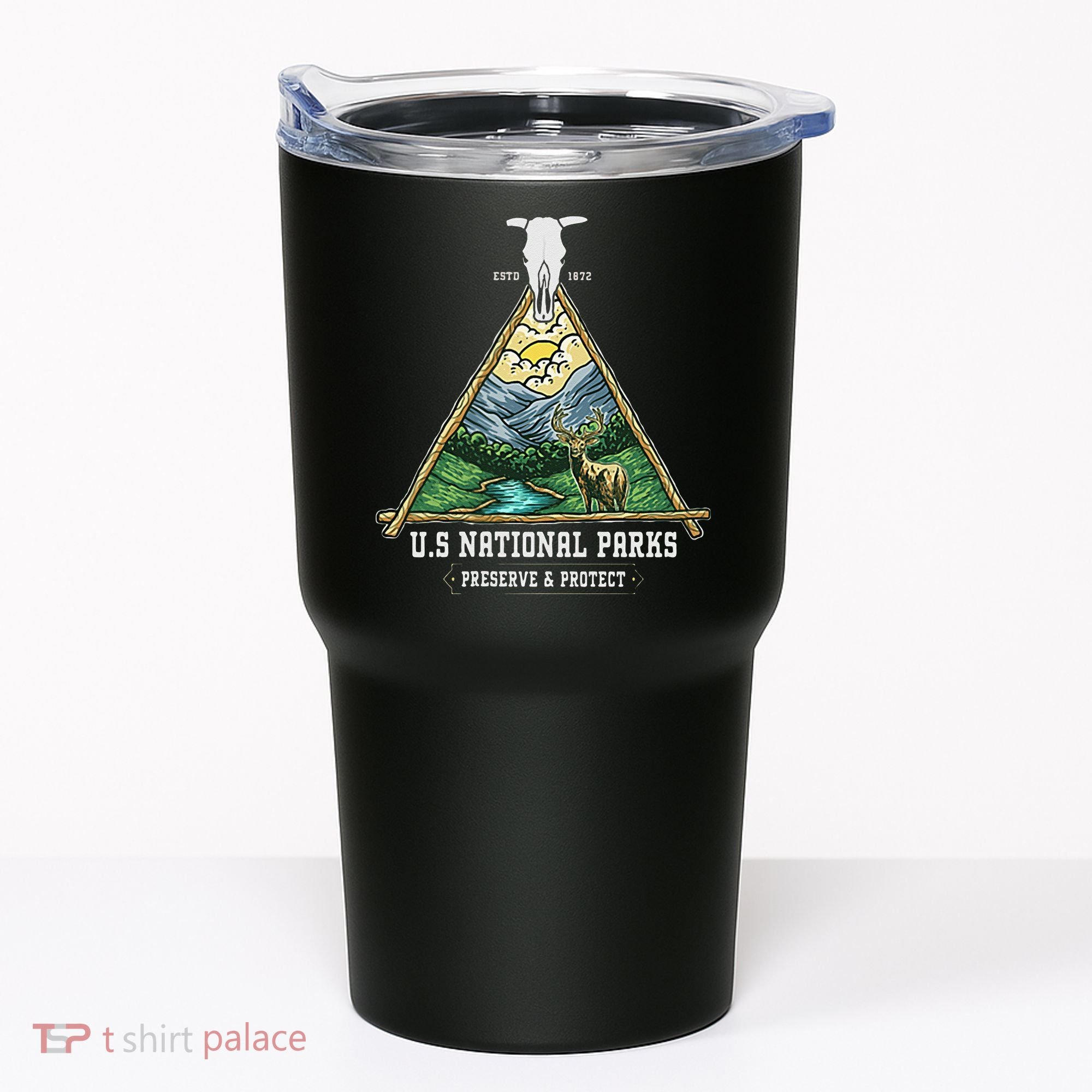 Retro US National Parks Preserve And Protect Outdoor Tumbler