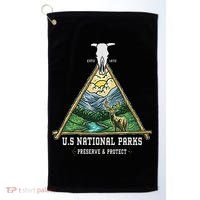 Retro US National Parks Preserve And Protect Outdoor Golf Towel thumb 0