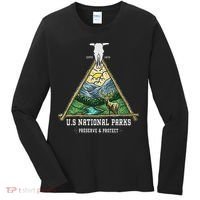 Retro US National Parks Preserve And Protect Outdoor Women's Long Sleeve Shirt thumb 0