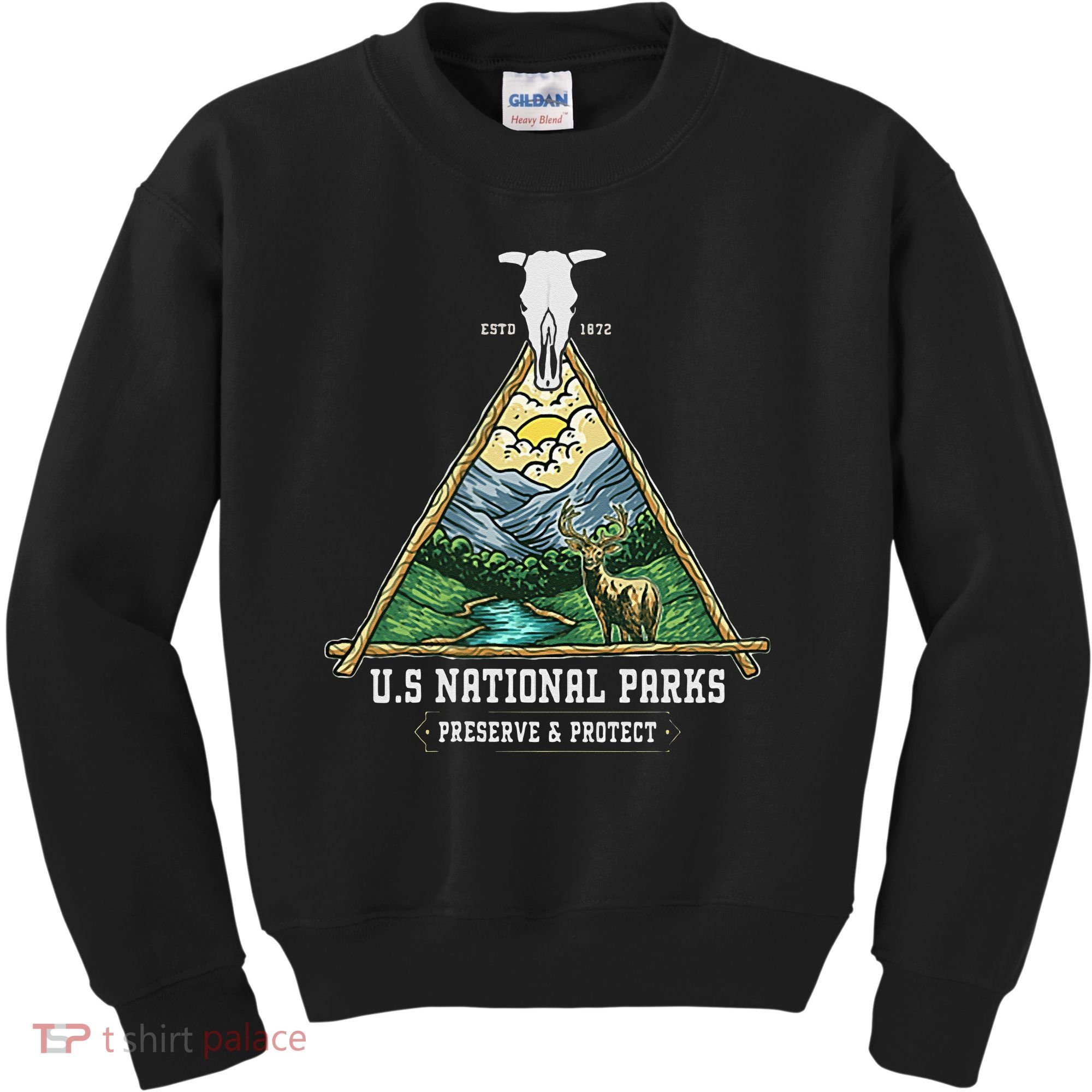 Retro US National Parks Preserve And Protect Outdoor Kids Sweatshirt