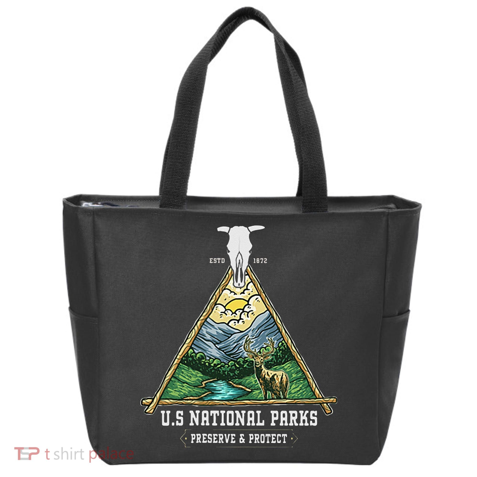 Retro US National Parks Preserve And Protect Outdoor Tote Bag
