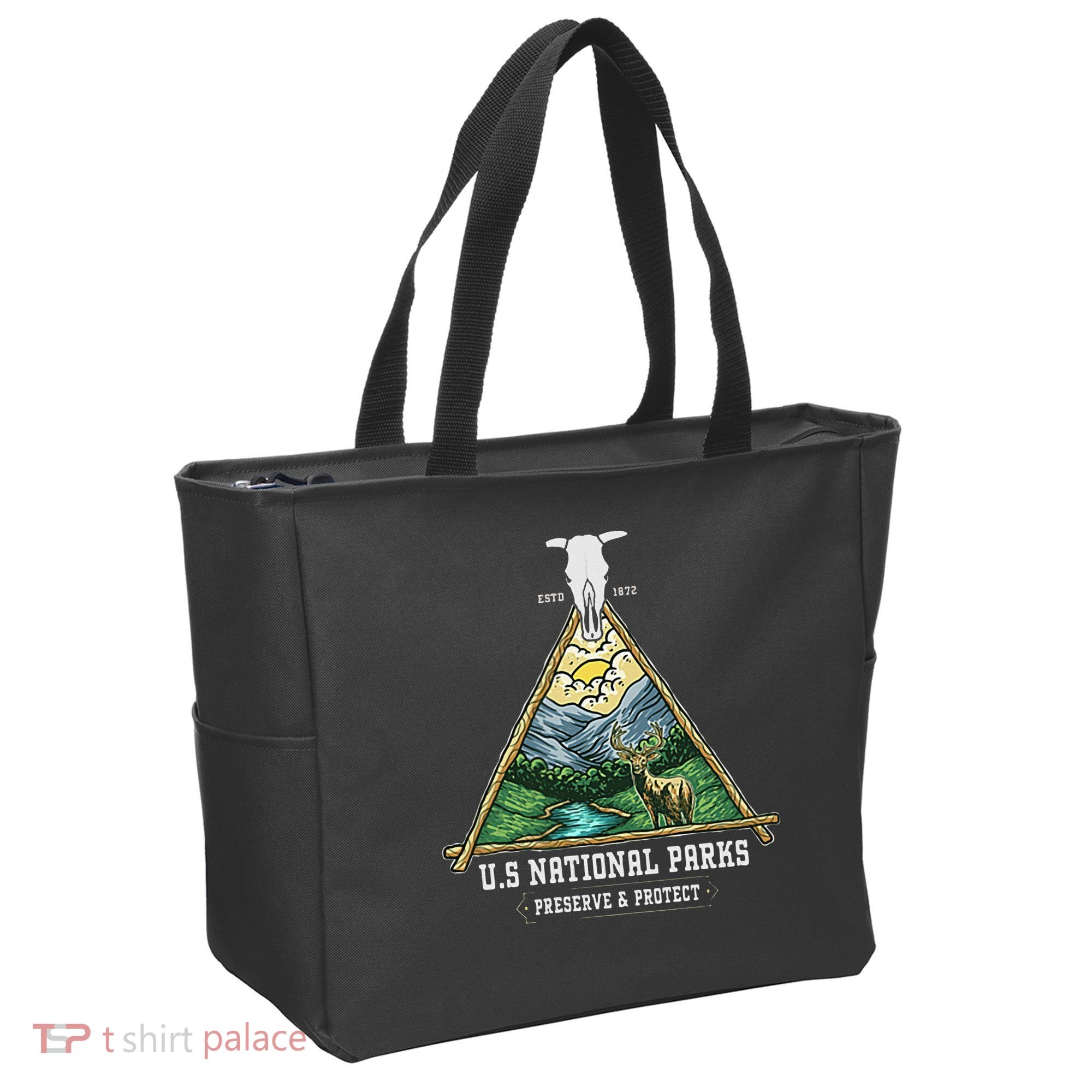 Retro US National Parks Preserve And Protect Outdoor Tote Bag