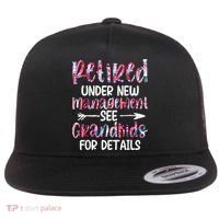 Retired Under New Management See Grandkids, Funny Retirement Flat Bill Trucker Hat thumb 0
