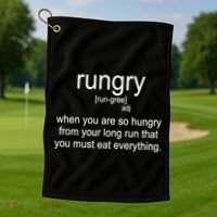 Rungry Definition Funny Golf Towel thumb 1