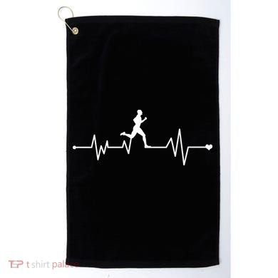 Runner Heartbeat Pulse Golf Towel